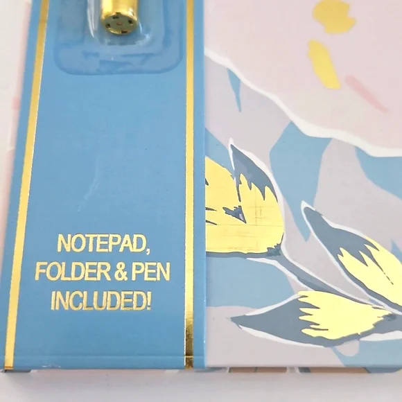 Badgley Mischka NWT Floral/Gold Motif Clipboard Set - Picture 5 of 9